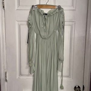 Long sage green dress